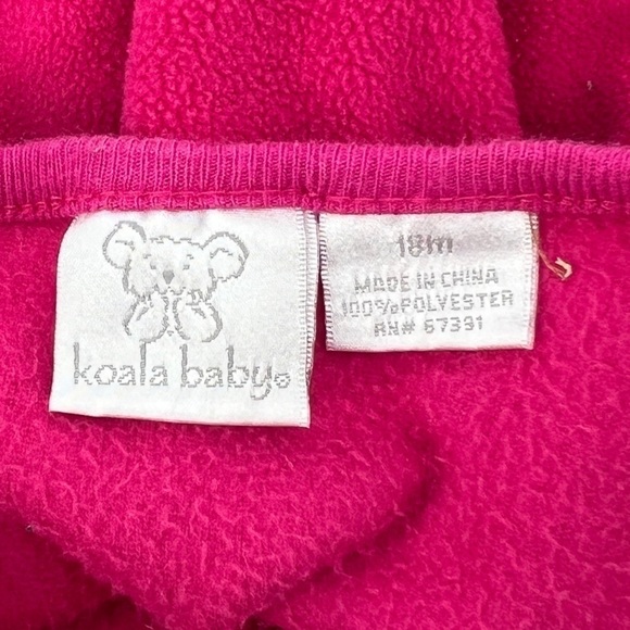 Koala Baby Pink Long Sleeve Button Up Fleece Cardigan Size 18 Months Girl’s - Picture 2 of 4